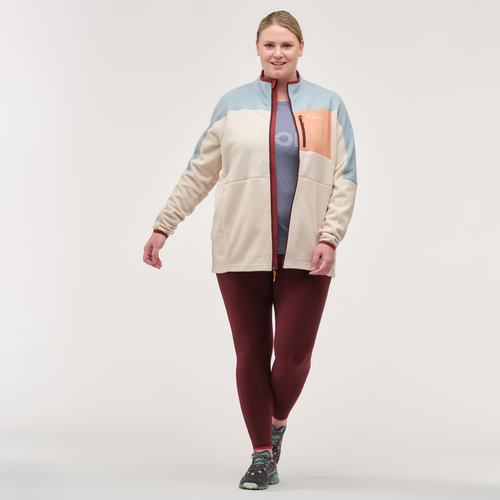 Abrazo Fleece Full-Zip Jacket - Women's, Sea Spray/Cream, Model Nicole