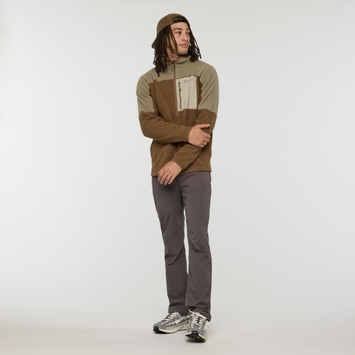 Abrazo Fleece Half-Zip Jacket - Men's, Stone/Dune, Model Kai