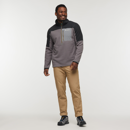 Abrazo Half-Zip Fleece Jacket - Men's, Black/Cinder, Model Jeremy