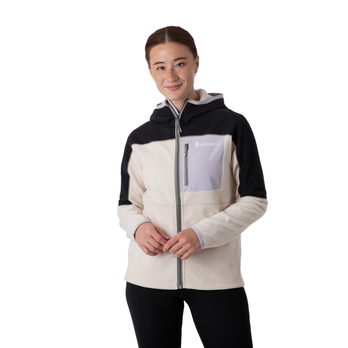 Abrazo Fleece Hooded Full-Zip Jacket - Women's, Black/Cream, Model Aya