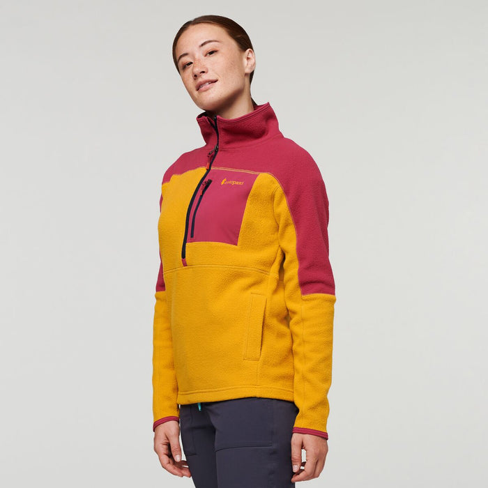 Abrazo Half-Zip Fleece Jacket - Women's, Raspberry/Amber, Model Aya