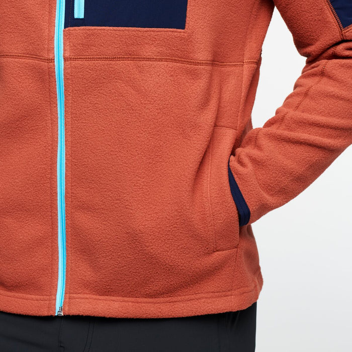 Abrazo Hooded Full-Zip Fleece Jacket - Men's, Maritime/Spice, Model Kirk
