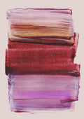 Abstract Brush Strokes 139 by Mareike Böhmer - mauve, brick red and magenta brush bands on dusty pink