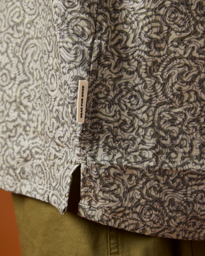 Afuera Button Up Shirt - Print - Men's, Cenotes Mineral, Model Christian