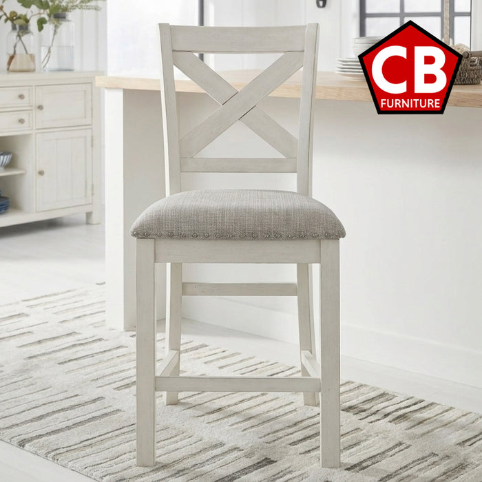ALPINE White 20" Wide Counter Height Chair