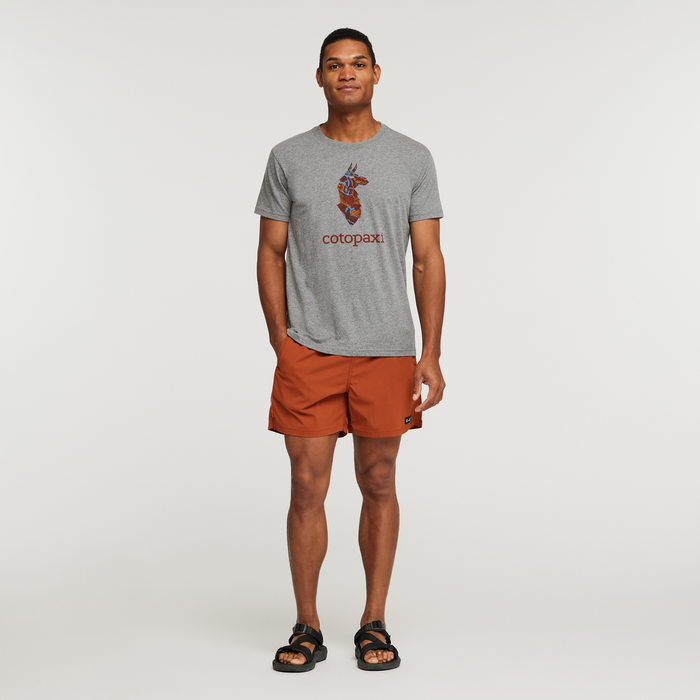 Altitude Llama Organic T-Shirt - Men's, Heather Grey, Model Jason