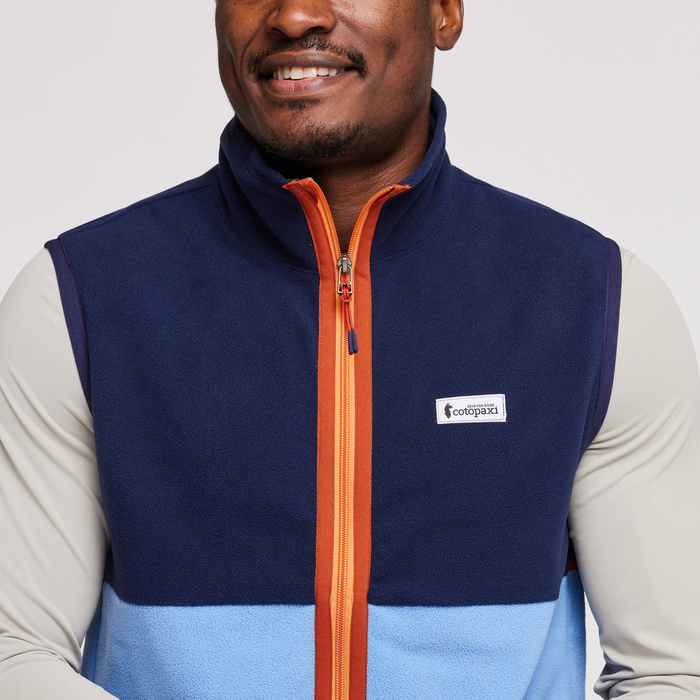 Amado Fleece Vest - Men's, Maritime/Lupine, Model Jeremy