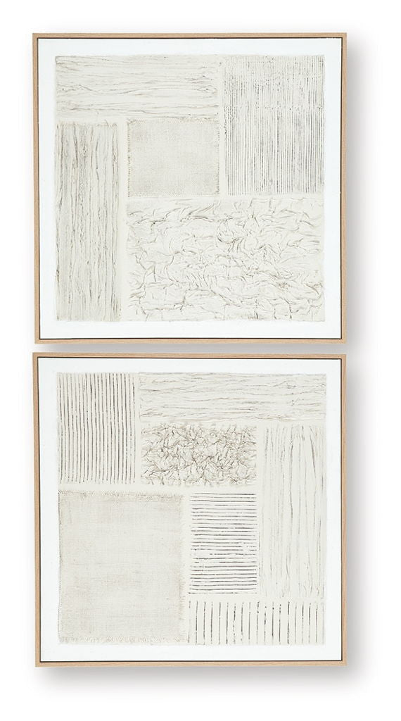 Andorfield - Wall Art Set (Set of 2) - Beige / Black / White