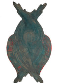 angel wings 1 by Ana-Maria Panaitescu - stitched teal textile cherub form on a white background