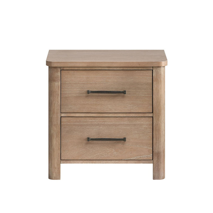 Anika - 2 Drawer Nightstand - Natural / Brown