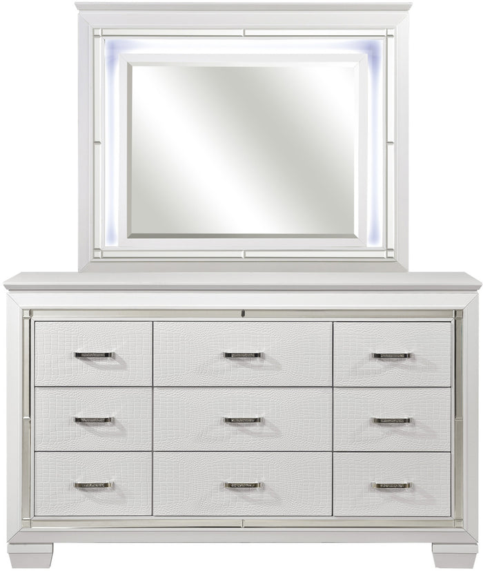ANNIE White 64" x 77" Lighted Dresser & Mirror