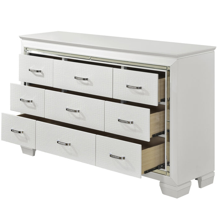 ANNIE White 64" x 77" Lighted Dresser & Mirror