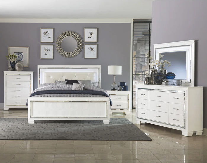 ANNIE White 64" x 77" Lighted Dresser & Mirror