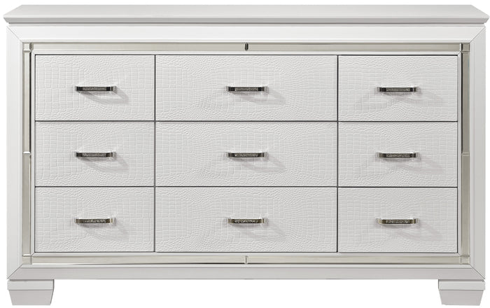 ANNIE White 64" x 77" Lighted Dresser & Mirror