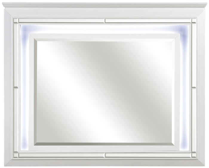 ANNIE White 64" x 77" Lighted Dresser & Mirror