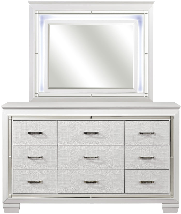 ANNIE White 64" x 77" Lighted Dresser & Mirror