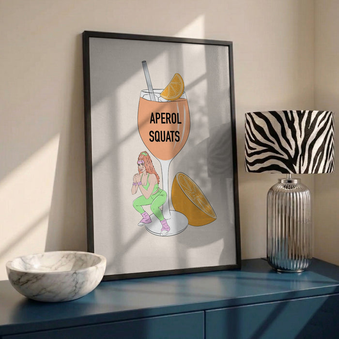 Aperol Squats by Lisen Vennesland in interior setting