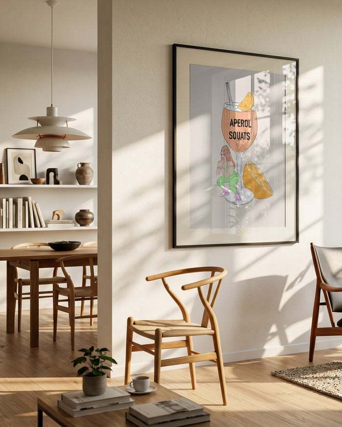 Aperol Squats by Lisen Vennesland in interior setting