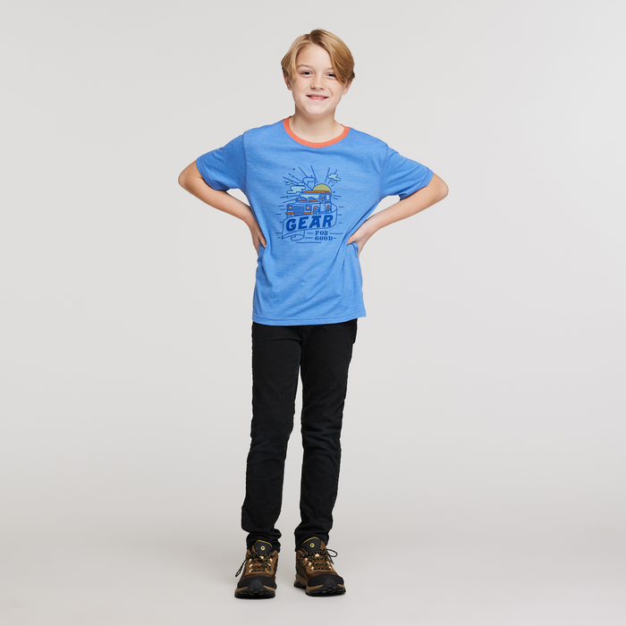 Are We There Yet Organic T-Shirt - Kids', Lupine, Model Dax
