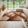 ARGYLE Rust Orange 5' x 8' Luxury 3D Area Rug