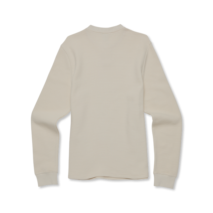Atajo Long-Sleeve Waffle Henley - Men's, Cream, Model Kai