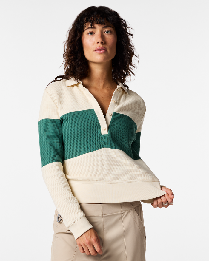 Atajo Waffle Rugby - Women's, Cream/Juniper, Model Lola