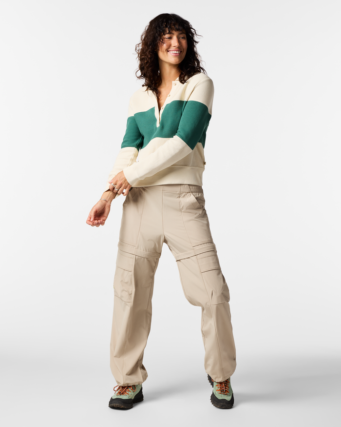 Atajo Waffle Rugby - Women's, Cream/Juniper, Model Lola