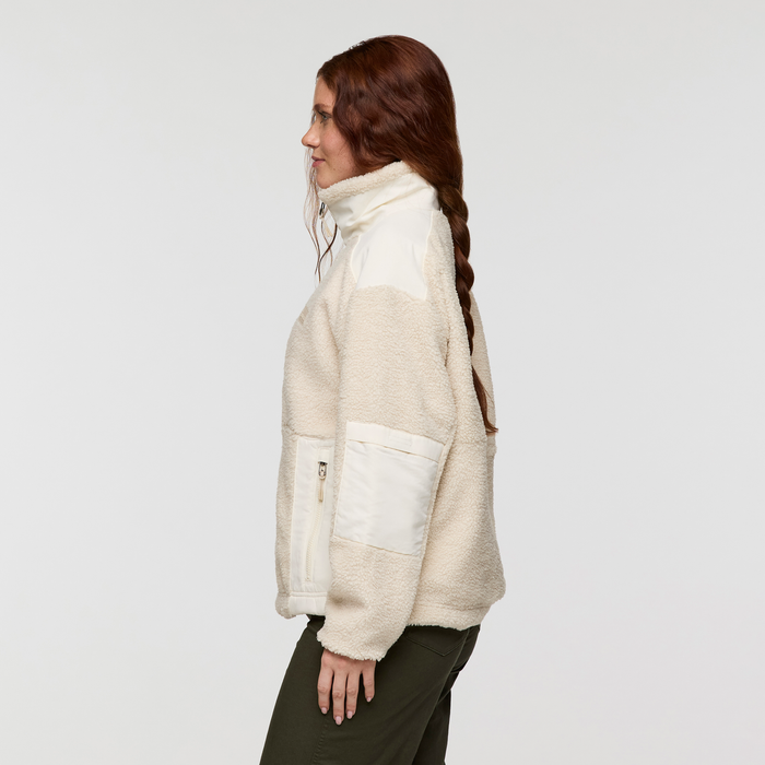 Bacano Fleece Jacket - Women's, Cream/Bone, Model Caitlyn