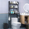 BAKSTEN Black 20" x 63" Toilet Storage Bathroom Rack with 3 Shelves