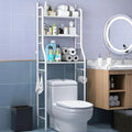 BAKSTEN White 20" x 63" Toilet Storage Bathroom Rack with 3 Shelves