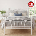 BELINDA White 39" Height Platform Bed