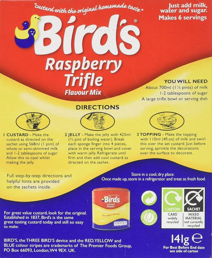 Bird's Raspberry Trifle Mix 144G