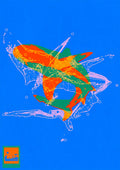 Blue Waves by Francisco Gualter - abstract shark poster on blue