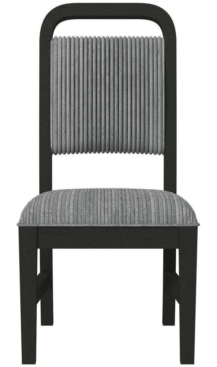 BRIAA Black 20" Wide Dining Chair with Gray Corduroy