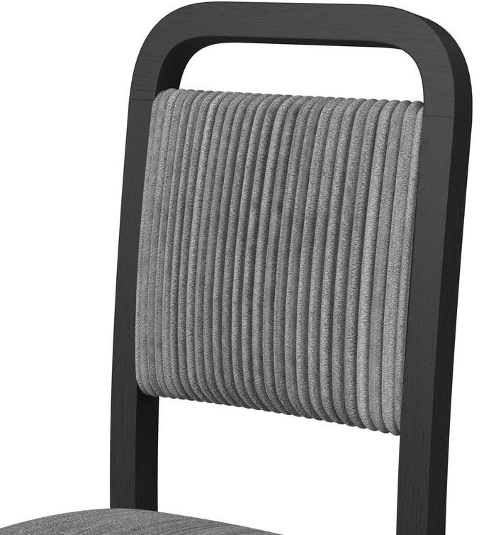 BRIAA Black 20" Wide Dining Chair with Gray Corduroy