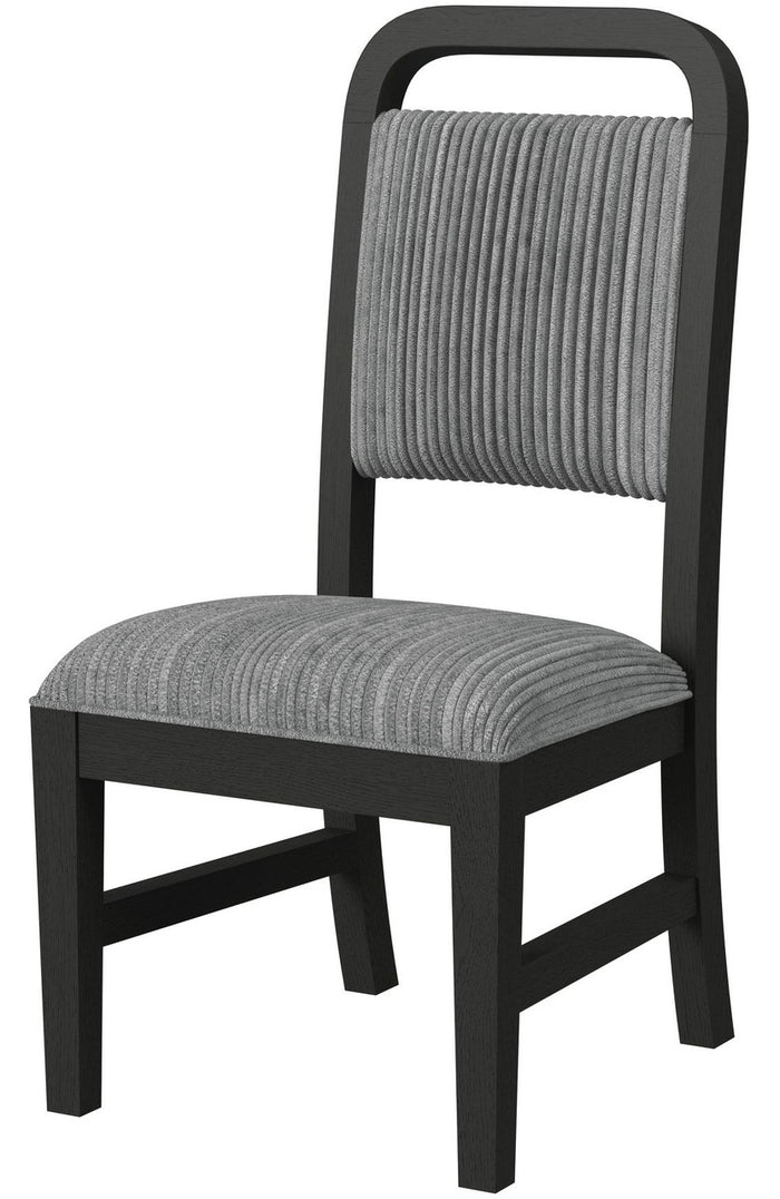 BRIAA Black 20" Wide Dining Chair with Gray Corduroy
