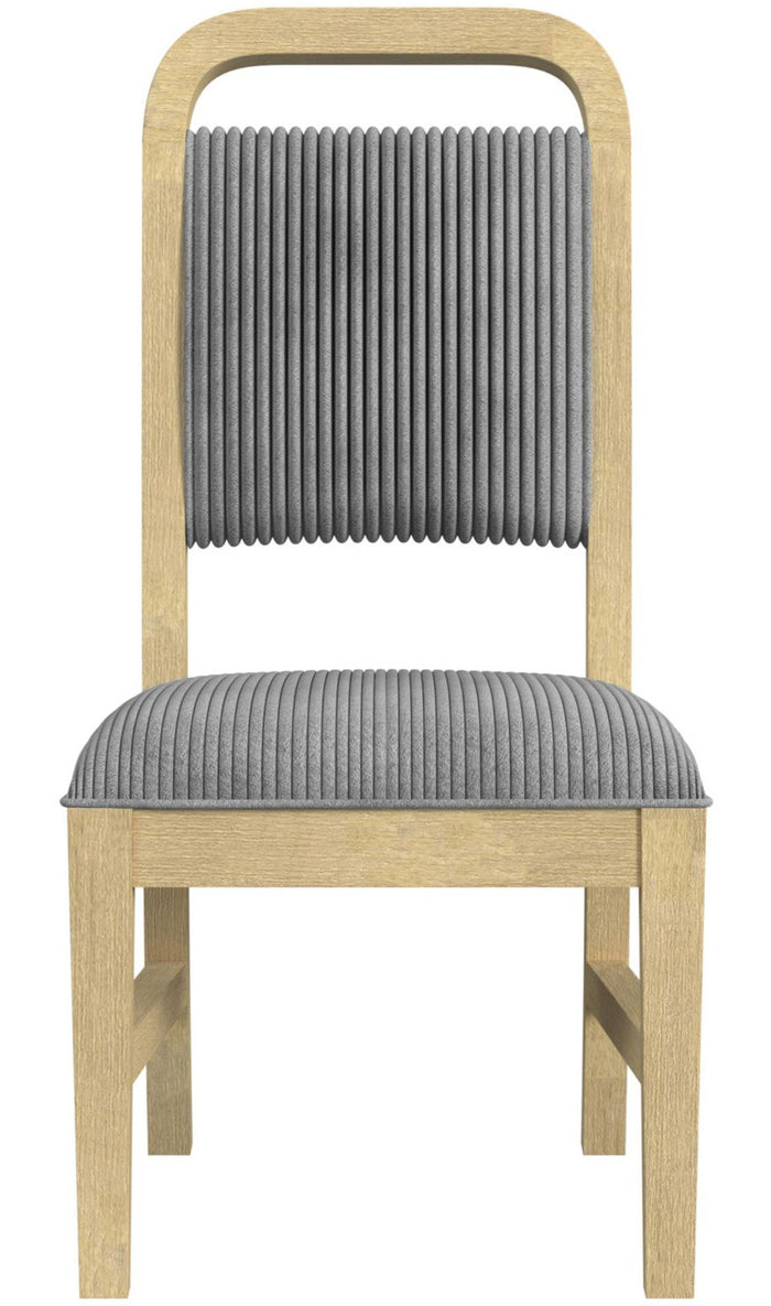 BRIAA Natural 20" Wide Dining Chair with Gray Corduroy