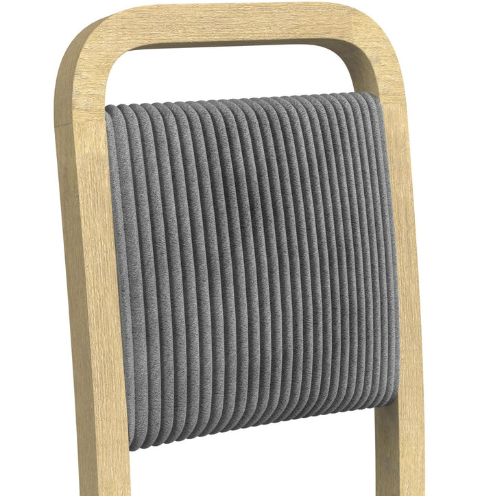 BRIAA Natural 20" Wide Dining Chair with Gray Corduroy
