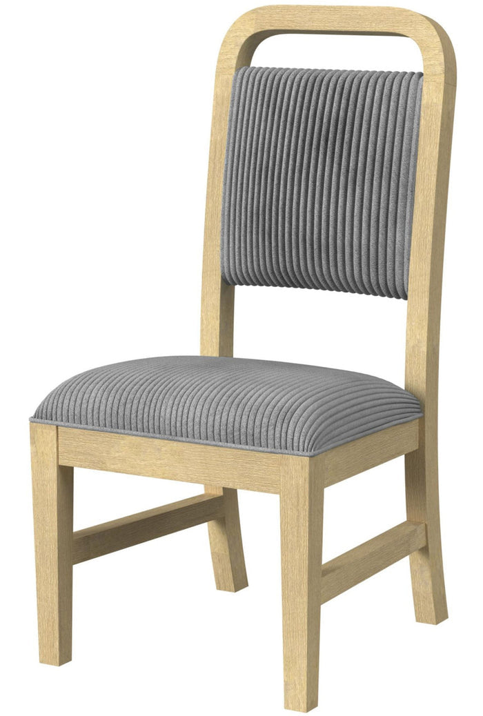 BRIAA Natural 20" Wide Dining Chair with Gray Corduroy