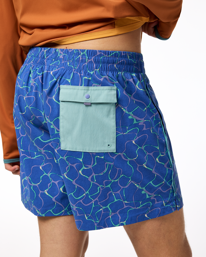 Brinco 5 Inch Short - Print - Men's, Splash Azure, Model Maximus