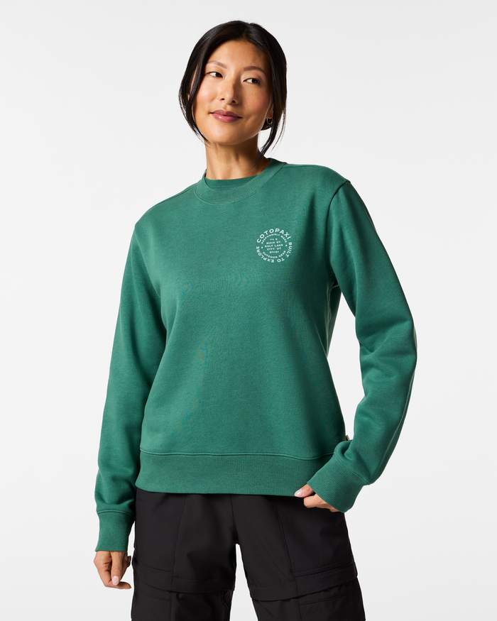 Built to Explore Crew Sweatshirt - Women's, Juniper, Model Tiff