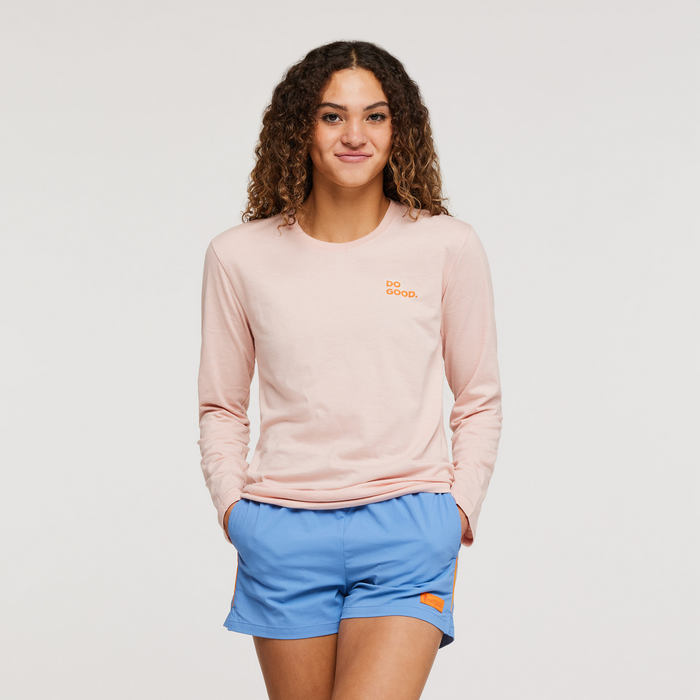 Cactus Life Long-Sleeve Organic T-Shirt - Women's, Sand, Model London