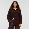 Cameta Shacket - Women's, Coffee, Model Avery