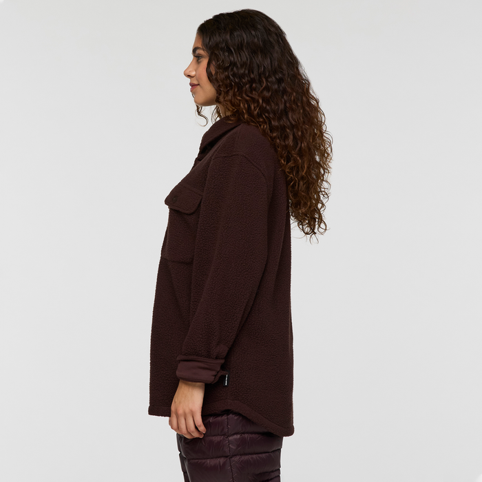 Cameta Shacket - Women's, Coffee, Model Avery