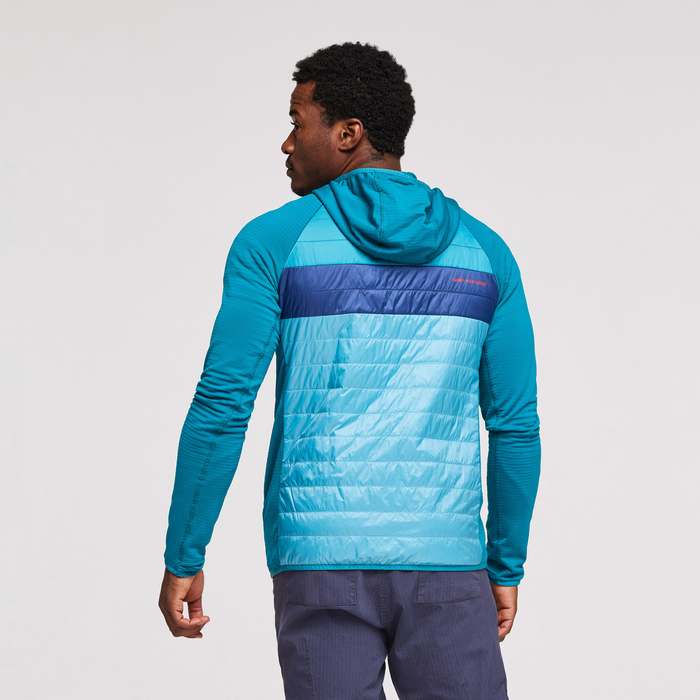 Capa Hybrid Insulated Hooded Jacket - Men's, Gulf/Poolside, Model Jeremy