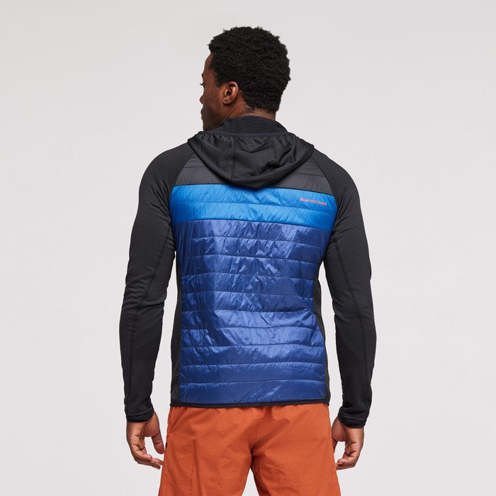 Capa Hybrid Insulated Hooded Jacket - Men's, Black/Maritime, Model Jeremy
