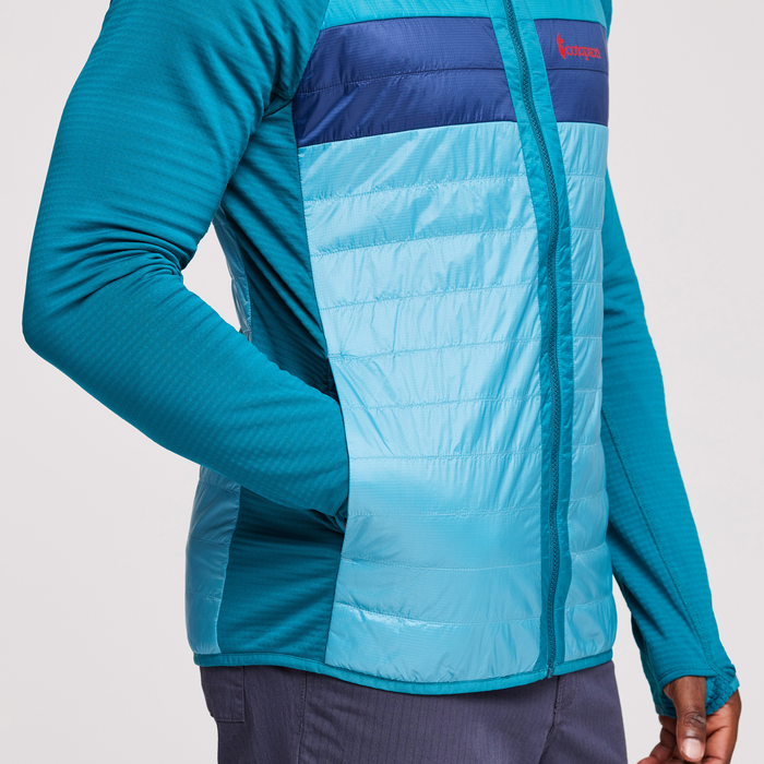 Capa Hybrid Insulated Hooded Jacket - Men's, Gulf/Poolside, Model Jeremy