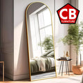 CARLITA Gold 21" Wide x 64" Tall Arched Floor Mirror