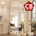 CARLITA Gold 38" Wide x 78" Tall Arched Floor Mirror