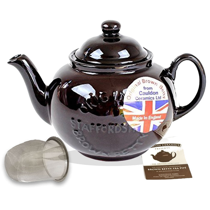 Cauldon Ceramics 4 Cup Brown Betty logo teapot with infuser product image